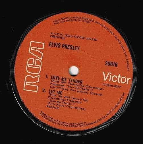 Elvis Presley Love Me Tender Ep Vinyl Record 7 Inch Australian Rca Victor 